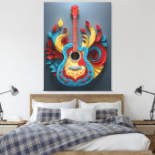 Colored Fantasy Guitar Leinwanddruck (Insitu (Schlafzimmer))