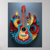 Colored Fantasy Guitar Poster (Vorne)