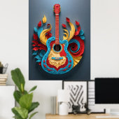 Colored Fantasy Guitar Poster (Heimbüro)