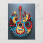 Colored Fantasy Guitar Postkarte (Vorderseite)