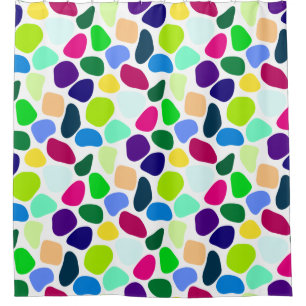 Colored Flat Stone Mosaik I + Ihre Ideen Duschvorhang