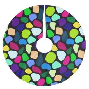 Colored Flat Stone Mosaik I + Ihre Ideen Polyester Weihnachtsbaumdecke