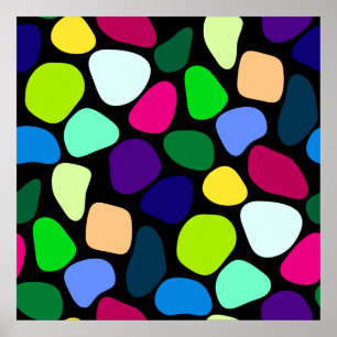 Colored Flat Stone Mosaik I + Ihre Ideen Poster