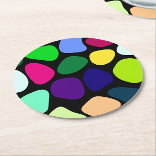 Colored Flat Stone Mosaik I + Ihre Ideen Runder Pappuntersetzer
