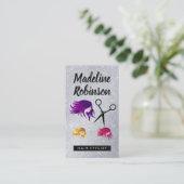 Colored Hair | Salonschere | GLITZER Terminkarte (Stehend Vorderseite)