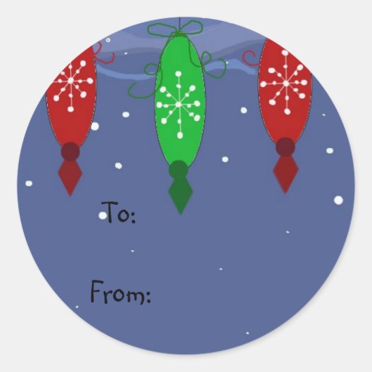 Colored Hanging Baubles Runder Aufkleber (Vorderseite)