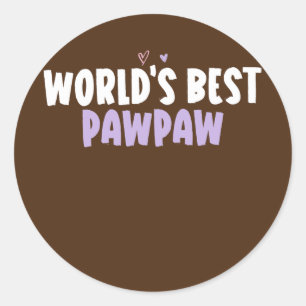 Colored Heart Funny World ist das beste Pawpaw-Spr Runder Aufkleber