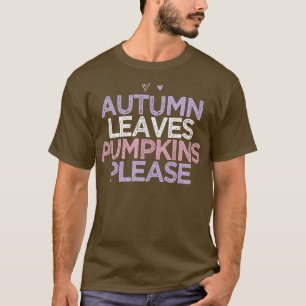 Colored Hearts Mama Funny Autumn Leaves Pumpkins P T-Shirt