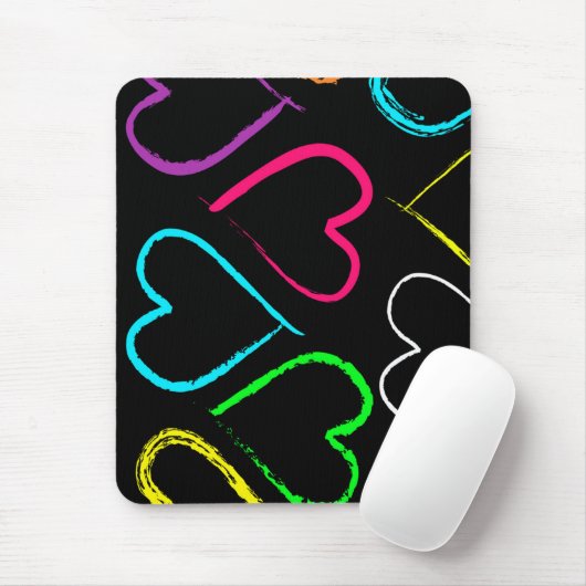 Colored Hearts mousepad (Mit Mouse)