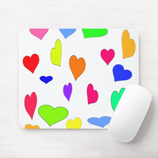 Colored Hearts Mousepad (Mit Mouse)