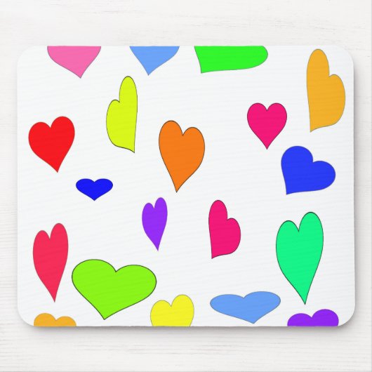 Colored Hearts Mousepad (Vorne)