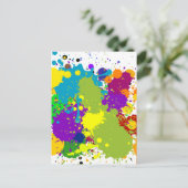 Colored Inky Splats Postkarte (Stehend Vorderseite)