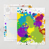 Colored Inky Splats Postkarte (Vorne/Hinten)