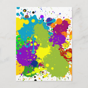 Colored Inky Splats Postkarte