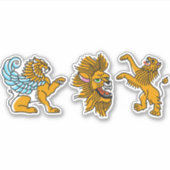 Colored lion tattoo set aufkleber (Vorderseite)