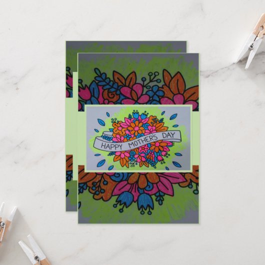 Colored Mother Day Card Einladung (Vorderseite/Rückseite Beispiel)