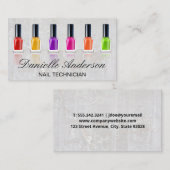 Colored Nail Polnische Flaschen | Marmor Visitenkarte (Vorne/Hinten)