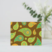 Colored Paisley Pattern Postkarte (Stehend Vorderseite)