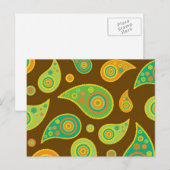 Colored Paisley Pattern Postkarte (Vorne/Hinten)
