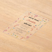 Colored Party Confetti Birthday Party Time Acryleinladungen (Ablage )