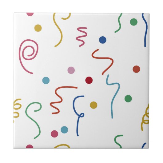 Colored Party Confetti Pattern Fliese (Vorderseite)