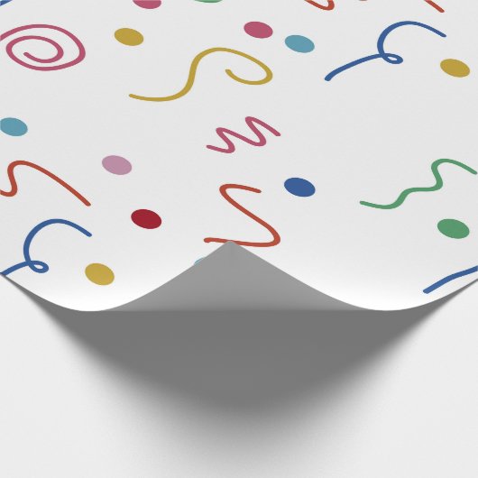 Colored Party Confetti Pattern Geschenkpapier (Ecke)