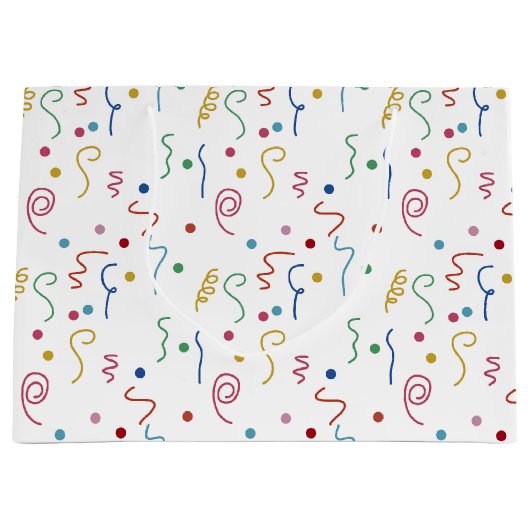 Colored Party Confetti Pattern Große Geschenktüte (Vorderseite)