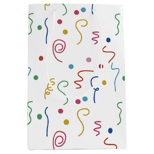 Colored Party Confetti Pattern Mittlere Geschenktüte (Vorderseite)