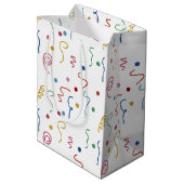 Colored Party Confetti Pattern Mittlere Geschenktüte (Rückseite Schrägansicht)