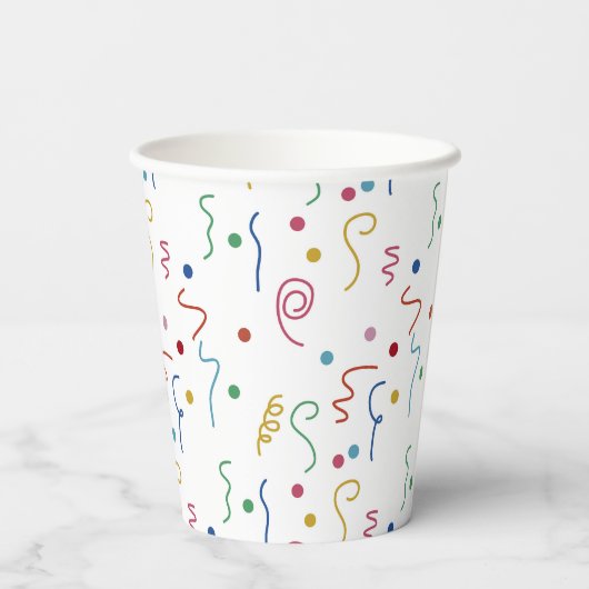 Colored Party Confetti Pattern Pappbecher (Rückseite)