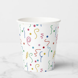 Colored Party Confetti Pattern Pappbecher