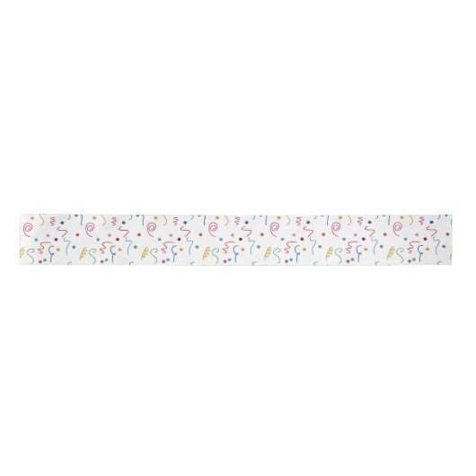 Colored Party Confetti Pattern Satinband (Vorderseite)