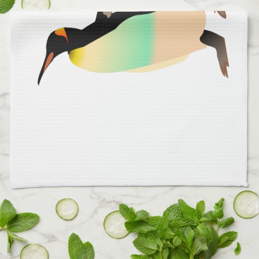 Colored Peguin Handtuch (Gefaltet)