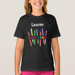 Colored Pencils 3rd Grade Girl's T - Shirt 2