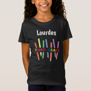 Colored Pencils 3rd Grade Girl's T - Shirt 2