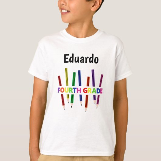 Colored Pencils 4th Grade Boy's T - Shirt (Vorderseite)