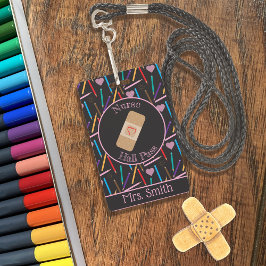 Colored Pencils Nurse Hall Pass Abzeichen Ausweis