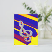 Colored Piano gclef Postkarte (Stehend Vorderseite)