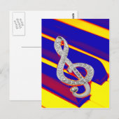 Colored Piano gclef Postkarte (Vorne/Hinten)