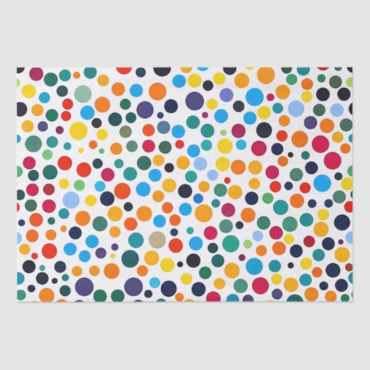 Colored Polka Dot Confetti Seidenpapier (Vorderseite)