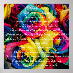 Colored Roses with Poem Poster
