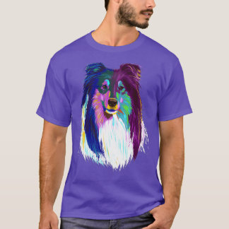 Colored Rough Collie Dog T-Shirt