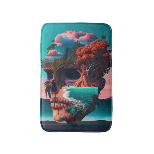 Colored Skull Head Badematte (Vorderseite Vertikal)