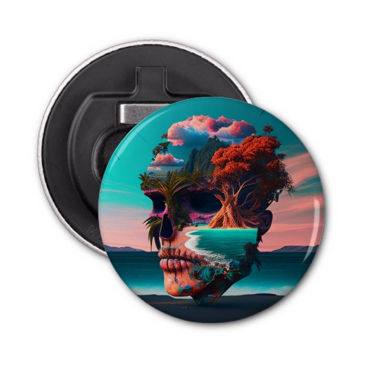 Colored skull head flaschenöffner (Vorderseite)