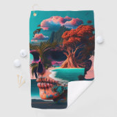 Colored skull head golfhandtuch (Insitu)