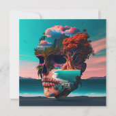 Colored Skull Head Karte (Vorderseite)