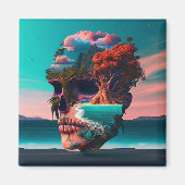 Colored Skull Head Magnet (Vorne)