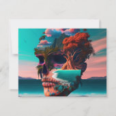 Colored Skull Head Mitteilungskarte (Vorderseite)