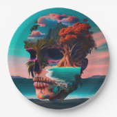 Colored skull head pappteller (Vorderseite)