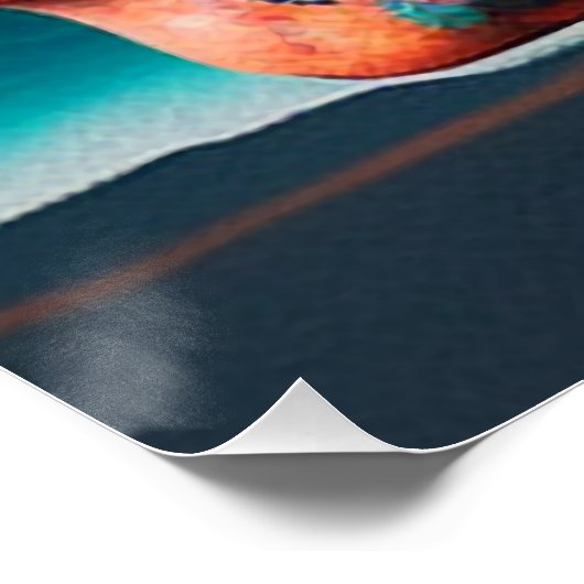 Colored skull head poster (Ecke)